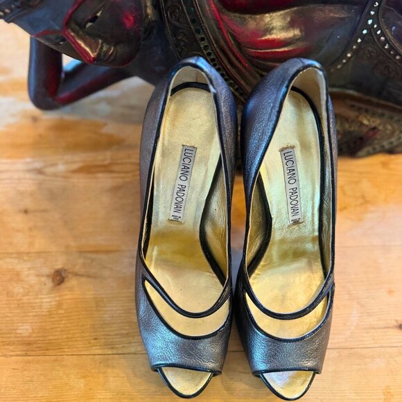 Luciano Padovan Italian Leather Peep-Toe Heels | Size 39 (US 8.5–9) - Picture 13 of 14
